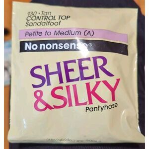 No Nonsense Sheer & Silky Control Top‎ Pantyhose 130 Tan in Petite to Medium (A)